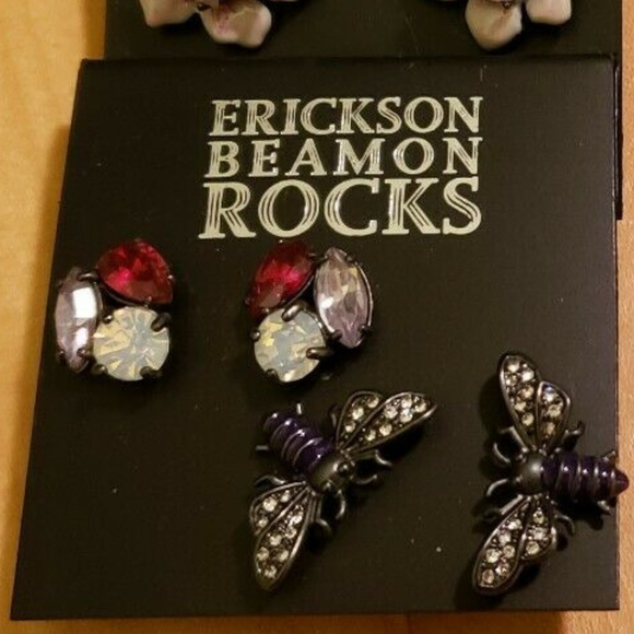 Erickson Beamon Jewelry - ERICKSON BEAMON ROCKS ORCHID 2 PAIRS OF EARRINGS!!